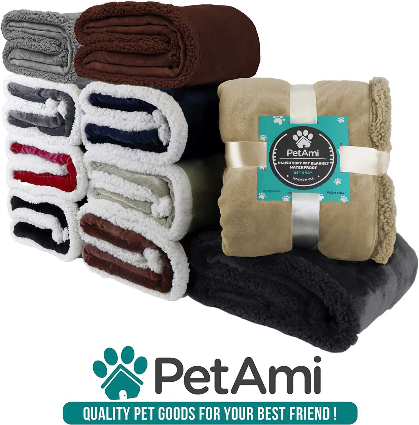 Dog Blanket for Small Medium Dogs Cats Puppies Kittens, Soft Sherpa Fleece Pet Blanket Throw, Reversible Plush Couch Cover Protector for Crate Carrier Chair, Machine Washable, 40X29, Dark Red